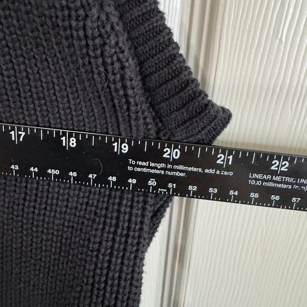Orvis Mens M Black Cotton Shaker Knit Full Zip Shooting Sweater Vest Outdoor